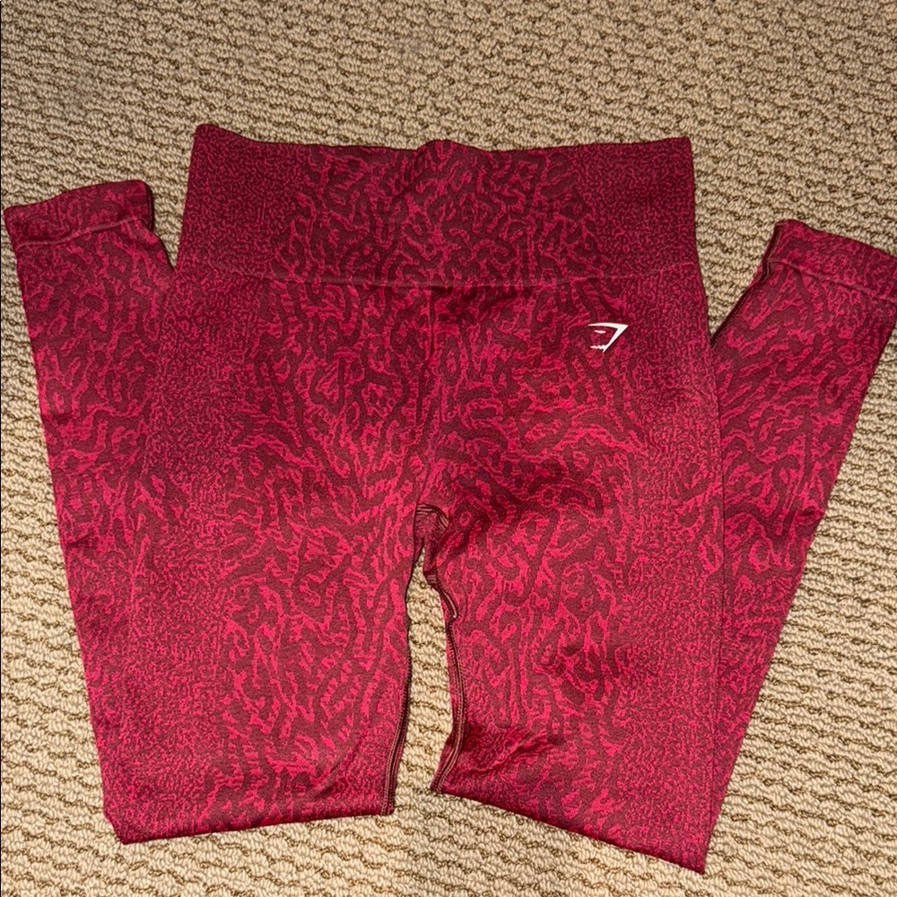 Women’s Gymshark Red Patterned Leggings